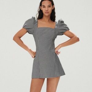 Zara Black and White Gingham Dress